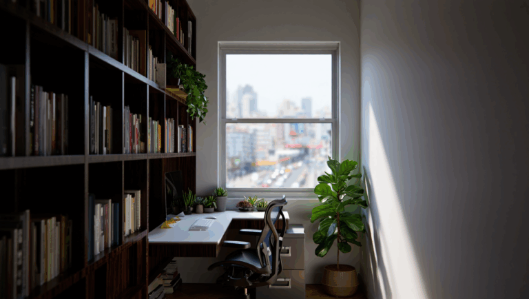 indretning af det lille kontor