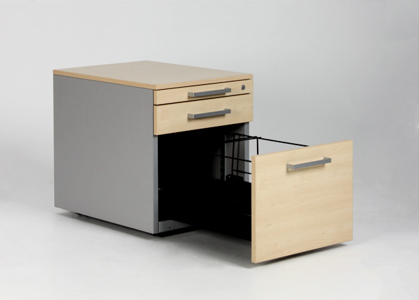 Steelcase skuffekassette på hjul - lys birk